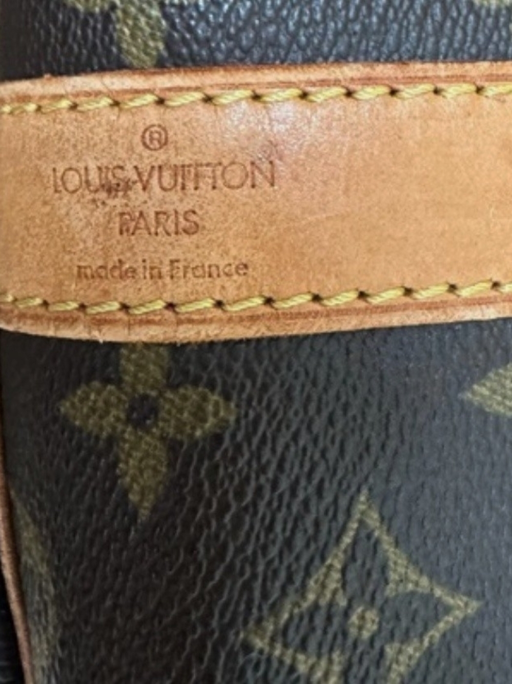 Louis Vuitton 60 Monogram Canvas Duffel Keepall with Tan Leather Trim - Picture 7 of 13